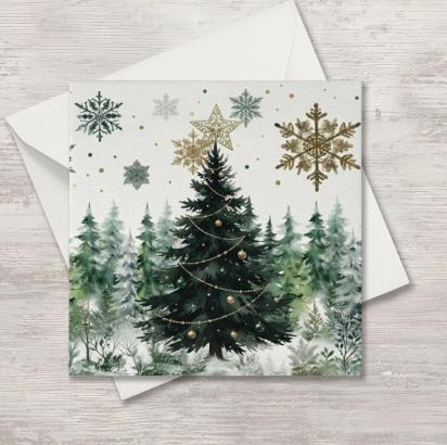 Christmas Gift Cards, Large Note Card, Money Card