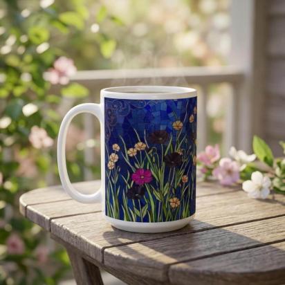 Floral Cups -  Large and Small Ceramic Mugs