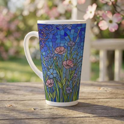 Latte 17oz Ceramic Mug - Coffee or Tea Cup, Extra Tall