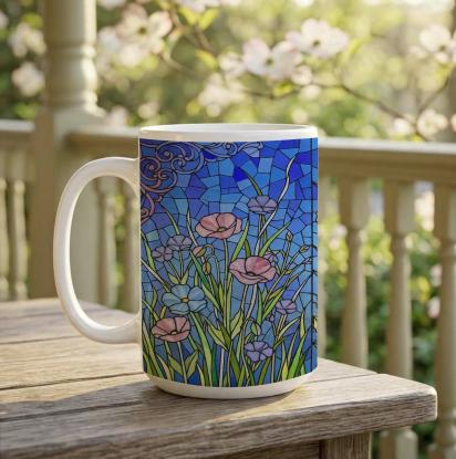 Floral Cups -  Large and Small Ceramic Mugs