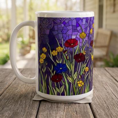 Floral Cups -  Large and Small Ceramic Mugs