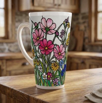Latte 17oz Ceramic Mug - Coffee or Tea Cup, Extra Tall