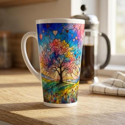 Latte 17oz Ceramic Mug - Coffee or Tea Cup, Extra Tall