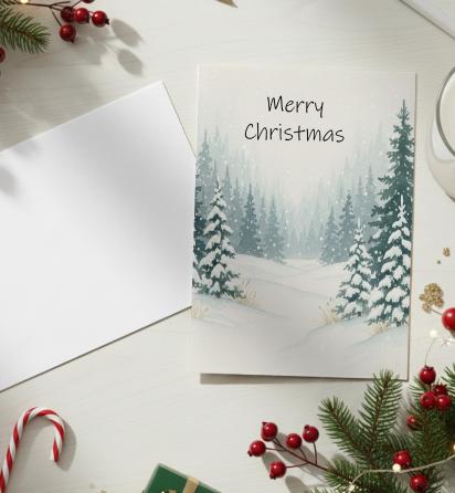 Christmas Gift Cards, Large Note Card, Money Card