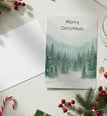 Christmas Gift Cards, Large Note Card, Money Card