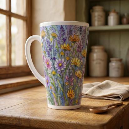 Latte 17oz Ceramic Mug - Coffee or Tea Cup, Extra Tall
