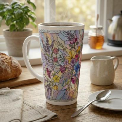 Latte 17oz Ceramic Mug - Coffee or Tea Cup, Extra Tall