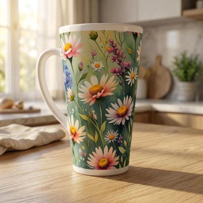 Latte 17oz Ceramic Mug - Coffee or Tea Cup, Extra Tall