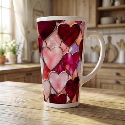 Latte 17oz Ceramic Mug - Coffee or Tea Cup, Extra Tall