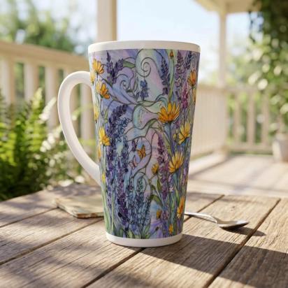 Latte 17oz Ceramic Mug - Coffee or Tea Cup, Extra Tall