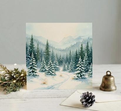 Christmas Gift Cards, Large Note Card, Money Card