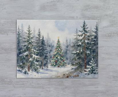 Christmas Gift Cards, Large Note Card, Money Card