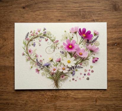 Flowers - Original Art Card - Single Card or Bulk 10 Pack of Gift Cards