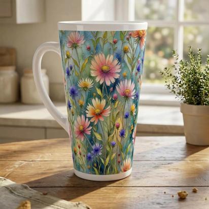 Latte 17oz Ceramic Mug - Coffee or Tea Cup, Extra Tall