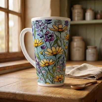 Latte 17oz Ceramic Mug - Coffee or Tea Cup, Extra Tall