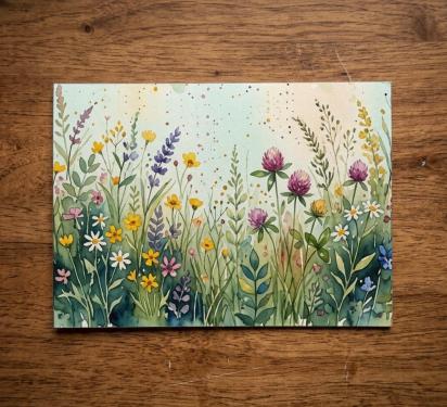 Flowers - Original Art Card - Single Card or Bulk 10 Pack of Gift Cards