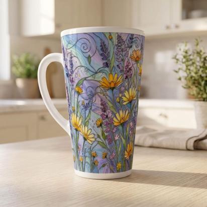 Latte 17oz Ceramic Mug - Coffee or Tea Cup, Extra Tall