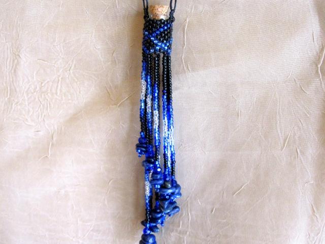 Bead Wrapped Tiny Jar Necklace