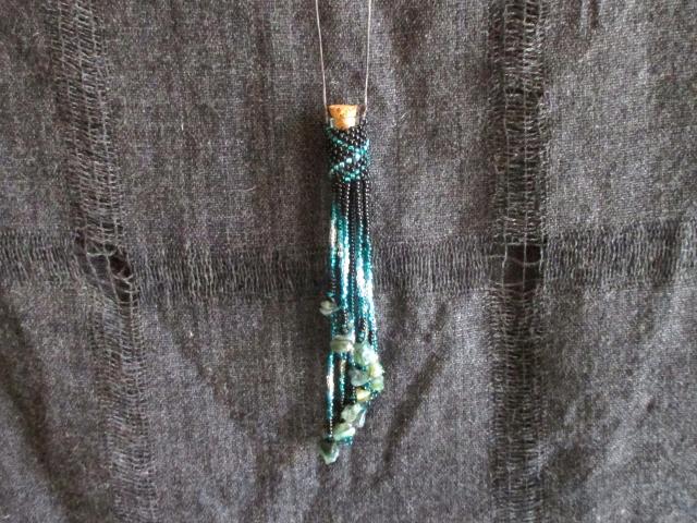 Bead Wrapped Tiny Jar Necklace