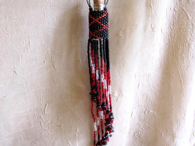 Bead Wrapped Tiny Jar Necklace