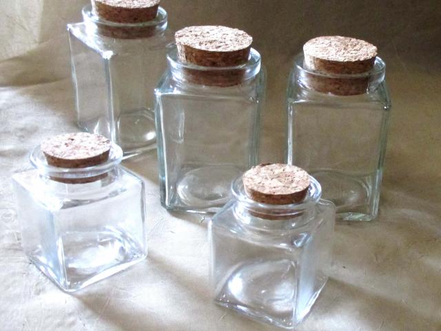 Square Jars with Cork