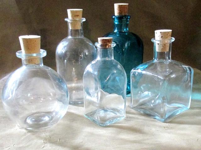 Apothecary Bottles, Large Bottles with Cork