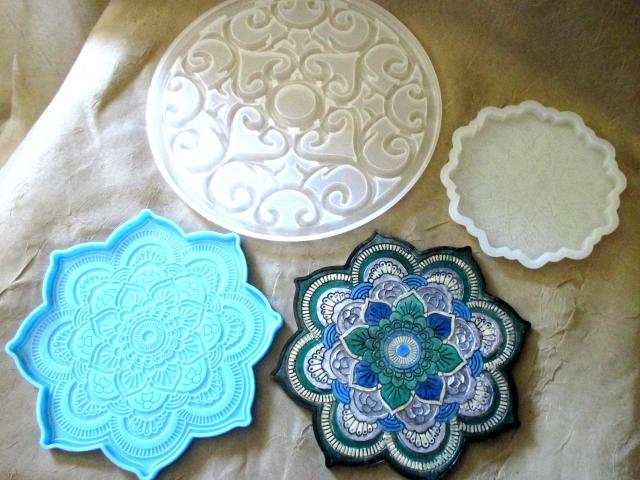 Molds - Mandala Tray Casting Molds - for Epoxy, Clay or other casting medium
