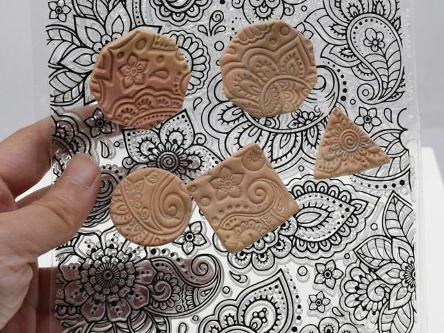 Paisley Mat Mold and Stamp - Texture for Clay, Polymer Clay, Resin and casting - Silicone Cling Stamp