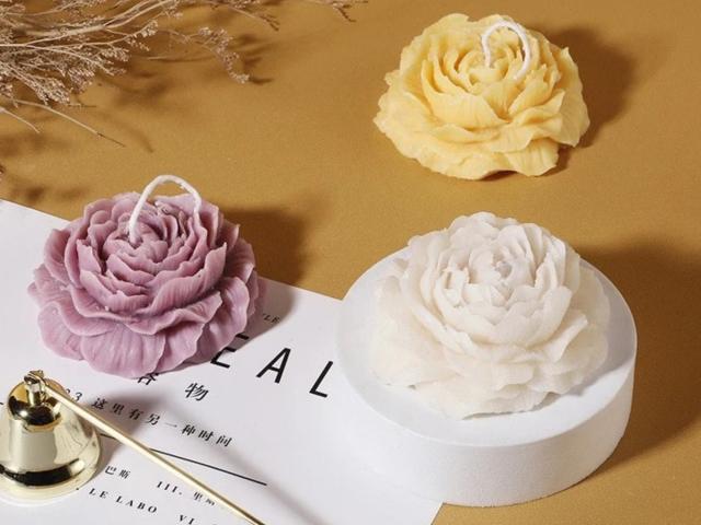 Peony - Casting Molds - Large Flower - Candle Mold, Soap Mold or for Clay, Casting and Baking