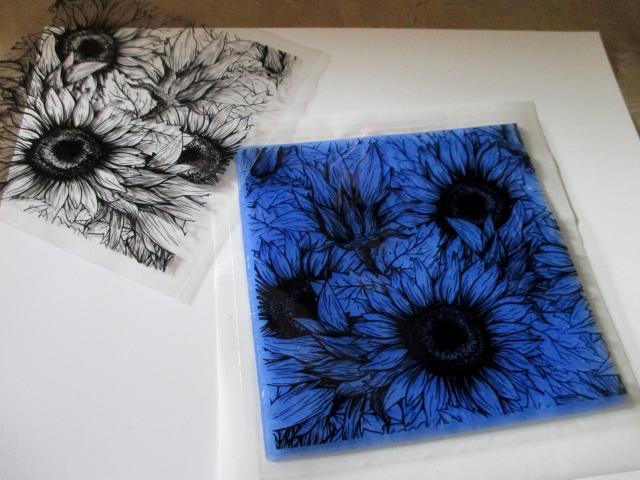 Mat Mold and Stamp - Sunflower - Texture for Clay, Polymer Clay, Resin and casting - Silicone Cling Stamp