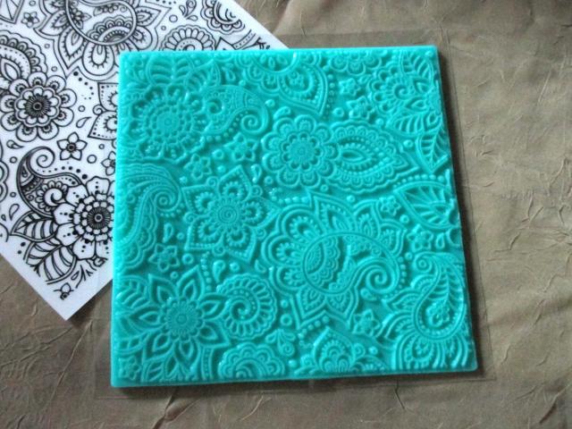 Paisley Mat Mold and Stamp - Texture for Clay, Polymer Clay, Resin and casting - Silicone Cling Stamp