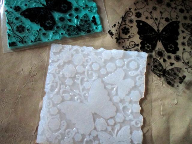 Butterfly Mat Mold and Stamp - Texture for Clay, Polymer Clay, Resin and casting - Silicone Cling Stamp