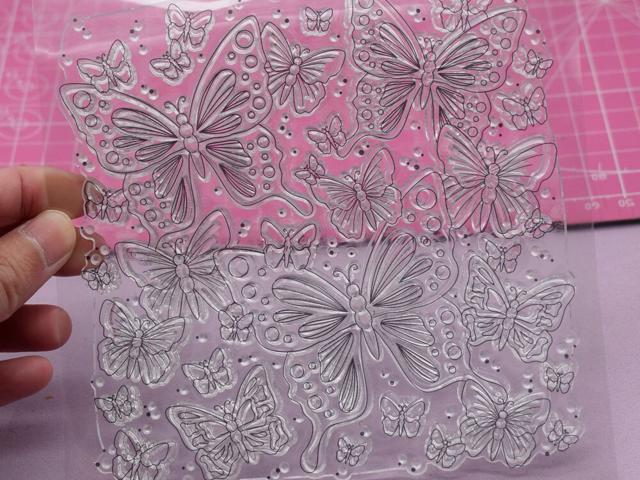 Butterfly Mat Mold and Stamp - Texture for Clay, Polymer Clay, Resin and casting - Silicone Cling Stamp