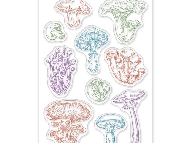 Mushroom Stamp - Silicone Cling Stamp - Texture Embossing Stamp - Journaling, Scrapbooking