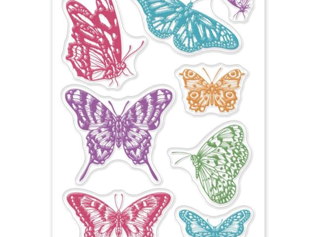 Butterfly Stamps - Silicone Cling Stamp - Texture Emossing Stamp