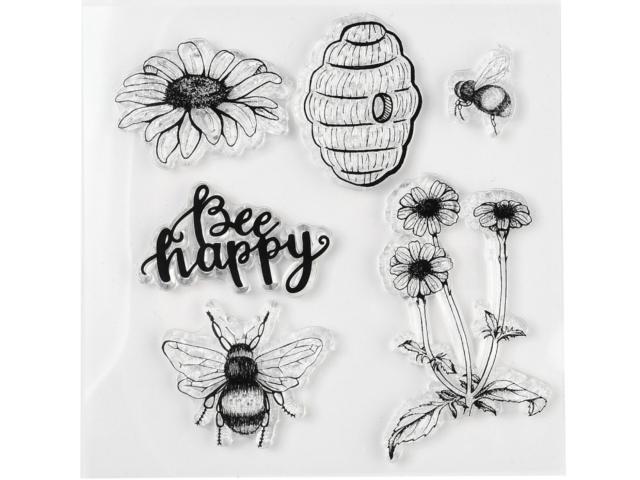 Bee Stamps - Silicone Cling Stamp - Texture Emossing Stamp