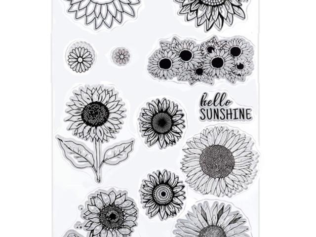 Sunflower Stamps - Silicone Cling Stamp - Texture Embossing Stamp