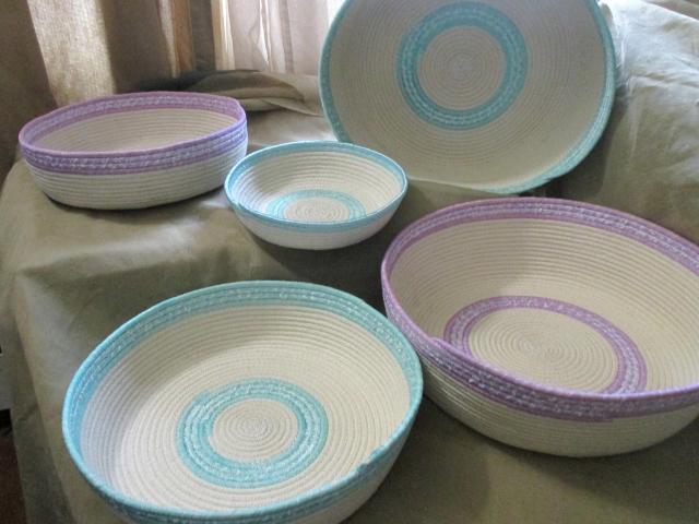 Rope Bowls,  Handmade Cotton Rope Bowls