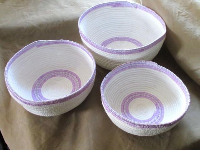 Rope Bowls,  Handmade Cotton Rope Bowls