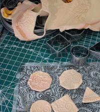 Mat Mold and Stamp - Texture for Clay, Polymer Clay, Resin and casting - Silicone Cling Stamp