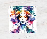 Rainbow Floral - Single Card or Bulk 10 Pack of Gift Cards, Thank You Cards, Birthday, Invitations