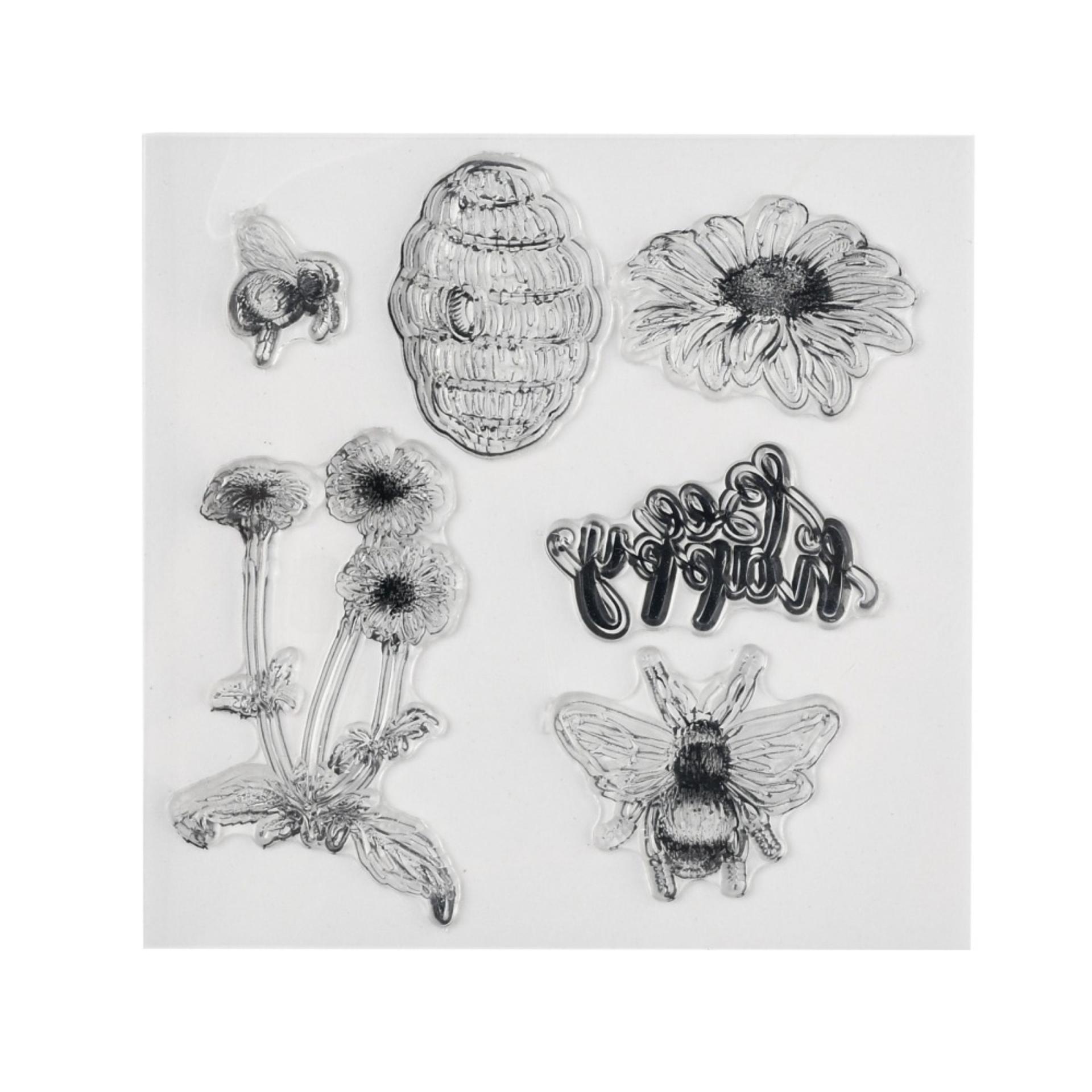 Bee Stamps - Silicone Cling Stamp - Texture Emossing Stamp