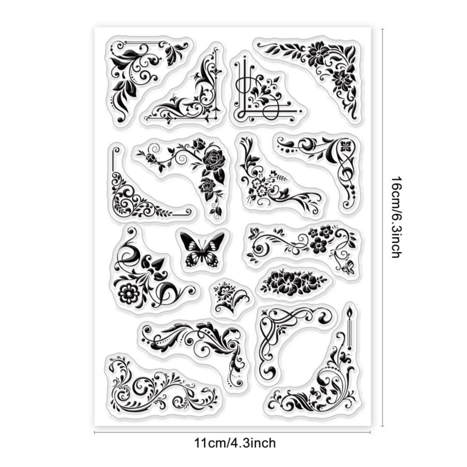 Borders and Scrolls - Stamps - Silicone Cling Stamp - Texture Embossing Stamp