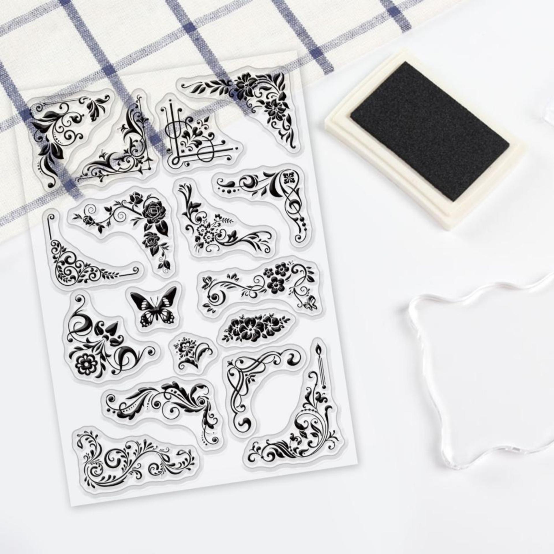 Borders and Scrolls - Stamps - Silicone Cling Stamp - Texture Embossing Stamp