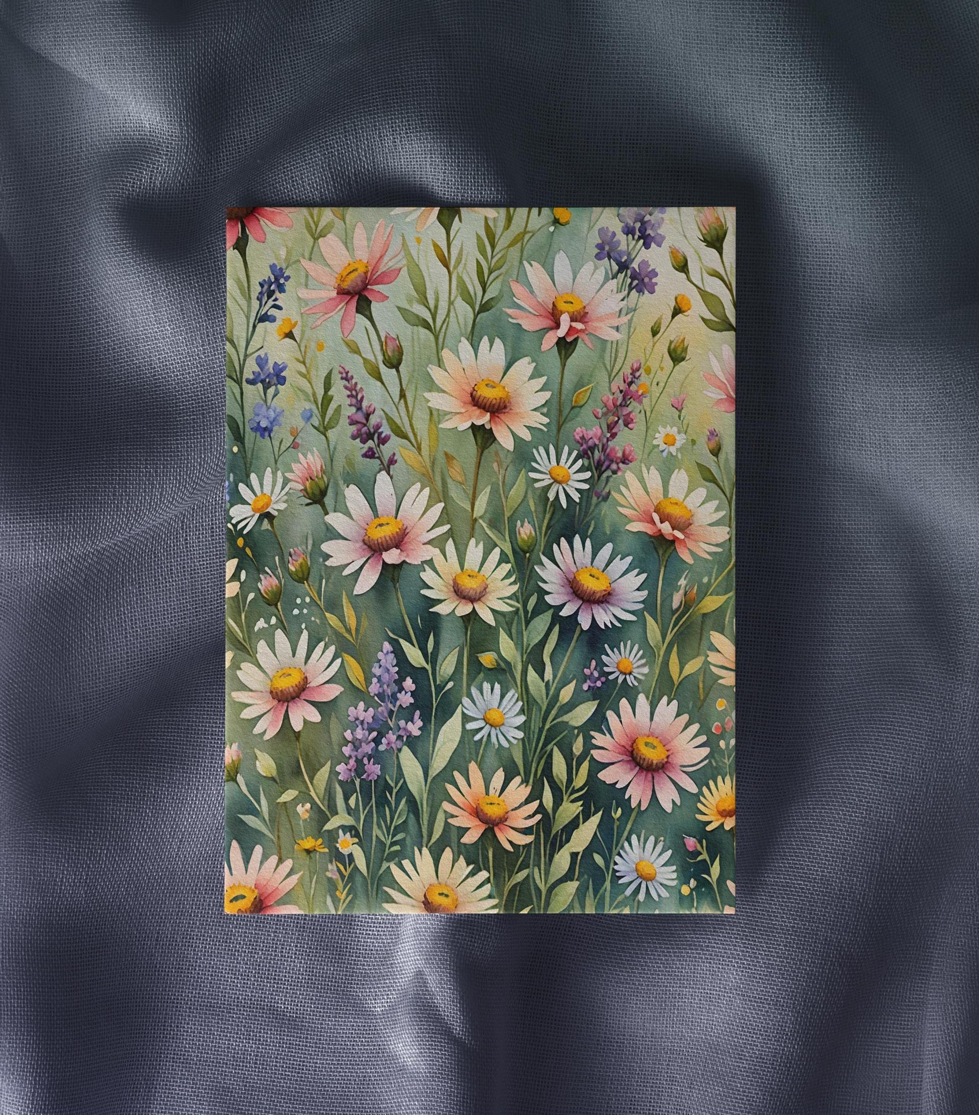 Flowers - Original Art Card - Single Card or Bulk 10 Pack of Gift Cards