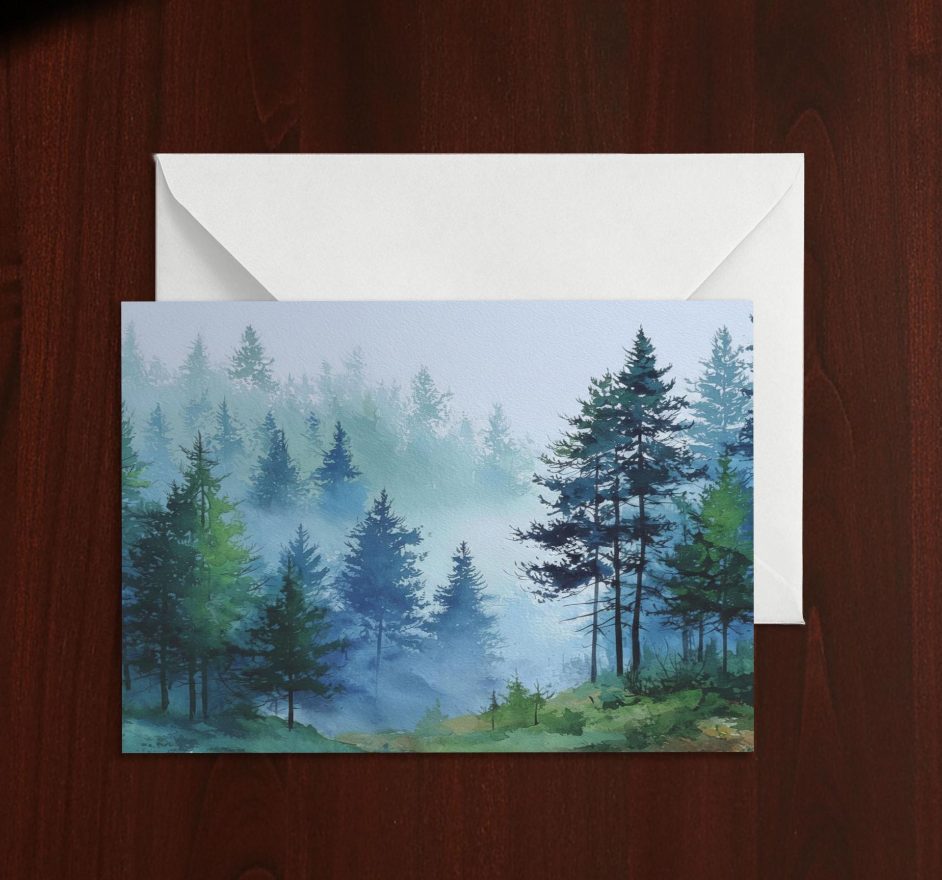 Forest Greeting Cards, Botanical Art, Blank Gift Cards