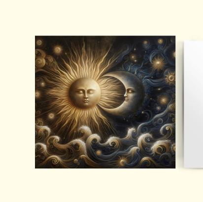 Sun and Moon - Greeting Cards