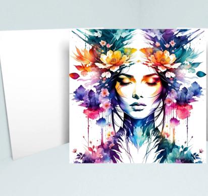 Rainbow Floral - Single Card or Bulk 10 Pack of Gift Cards, Thank You Cards, Birthday, Invitations