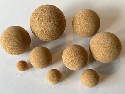 Round Cork Balls, Massage Ball, Yoga Ball, Cork Lid for Decanter, Decorative Bottles - Multiple Sizes